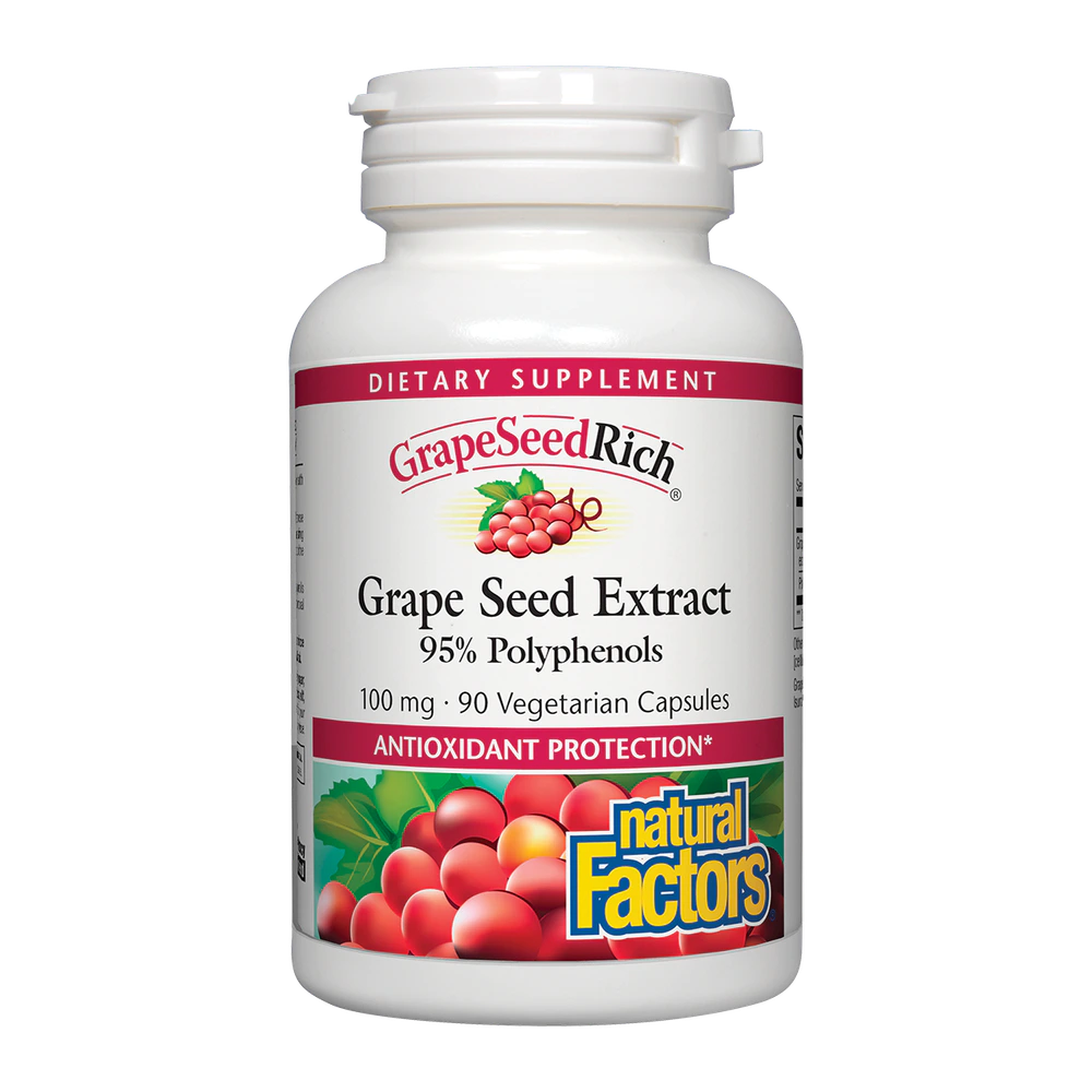 Natural Factors - Grapeseedrich 100 mg 95% Polyphenols - 90 Capsules