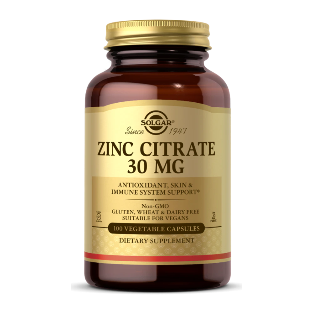 Solgar - Zinc Citrate 30 mg - 100 Tablets