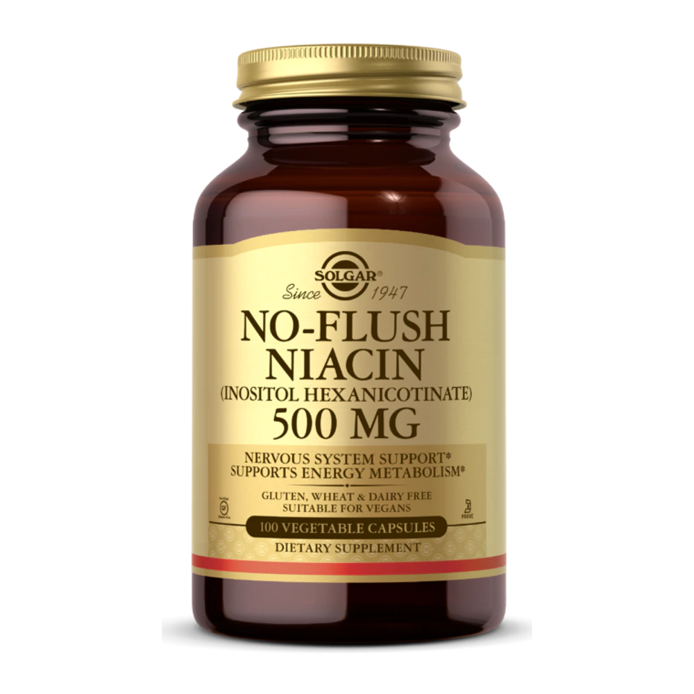 Solgar - No-Flush Niacin 500 mg - 100 Veg Capsules