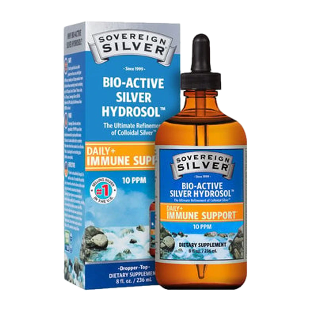 Sovereign Silver - Bio-Active Silver Hydrosol Dropper-Top - 8 oz dropper