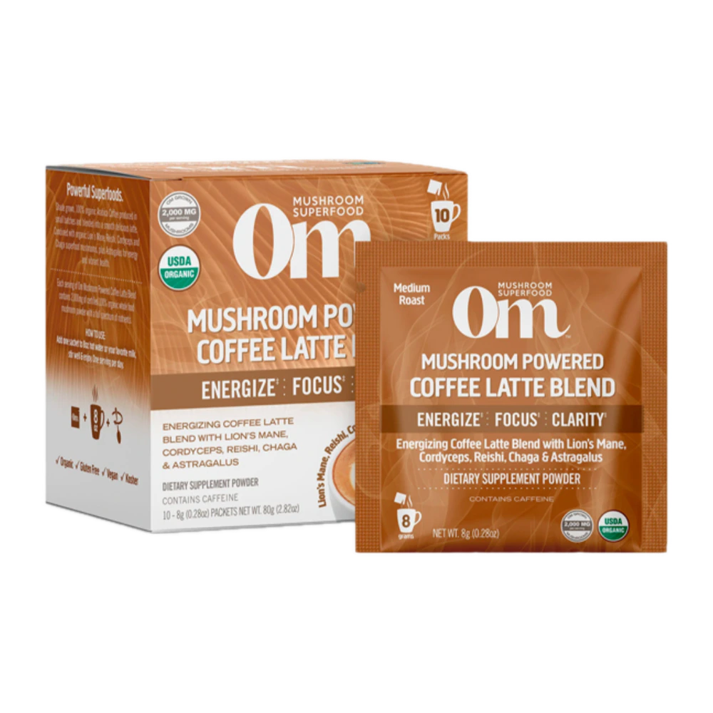 Om - Box of Mushroom Coffee Latte Blend - 10 Pack