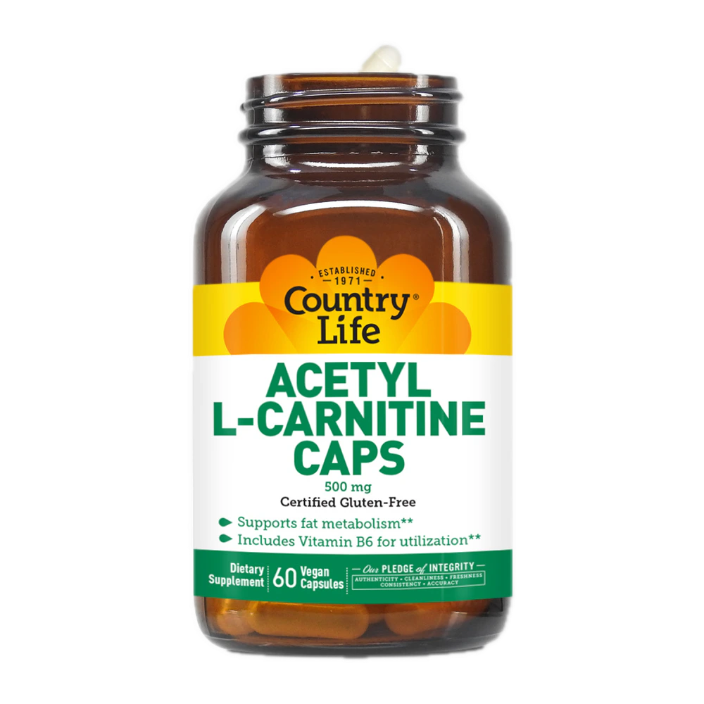 Country Life - Acetyl L-Carnitine Caps 500 mg - 60 Veg Capsules