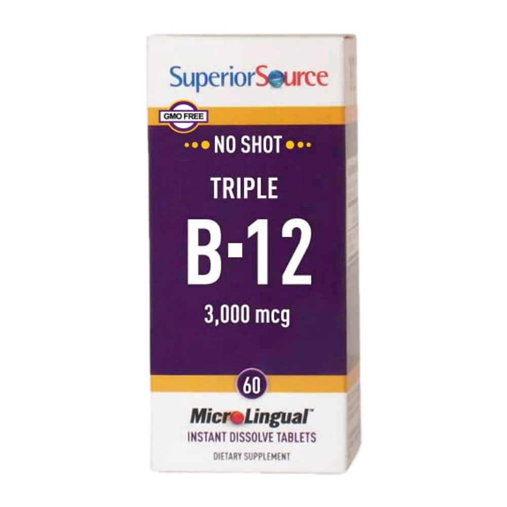 Superior Source - Triple B-12 3,000 mcg - 60 Tablets