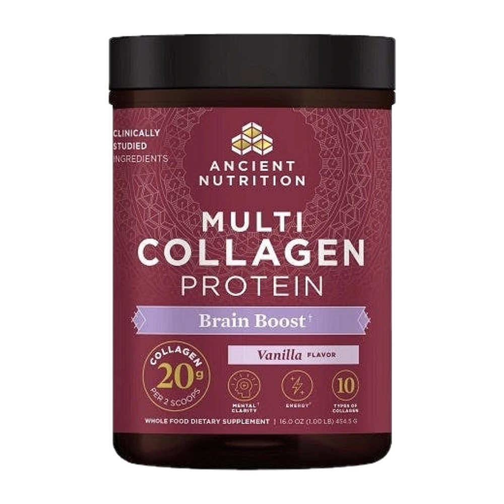 Ancient Nutrition - Multi Collagen Protein Brain Boost Vanilla - 454g