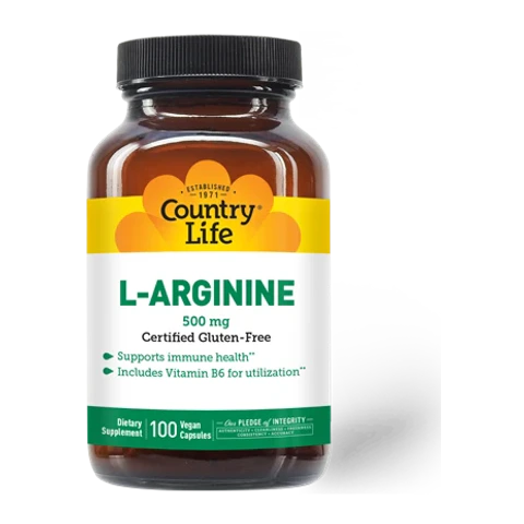 Country Life - L Arginine Caps 500 mg - 100 Veg Capsules