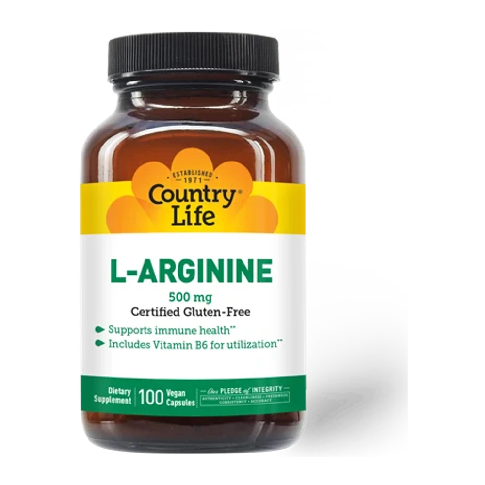 Country Life - L Arginine Caps 500 mg - 100 Veg Capsules