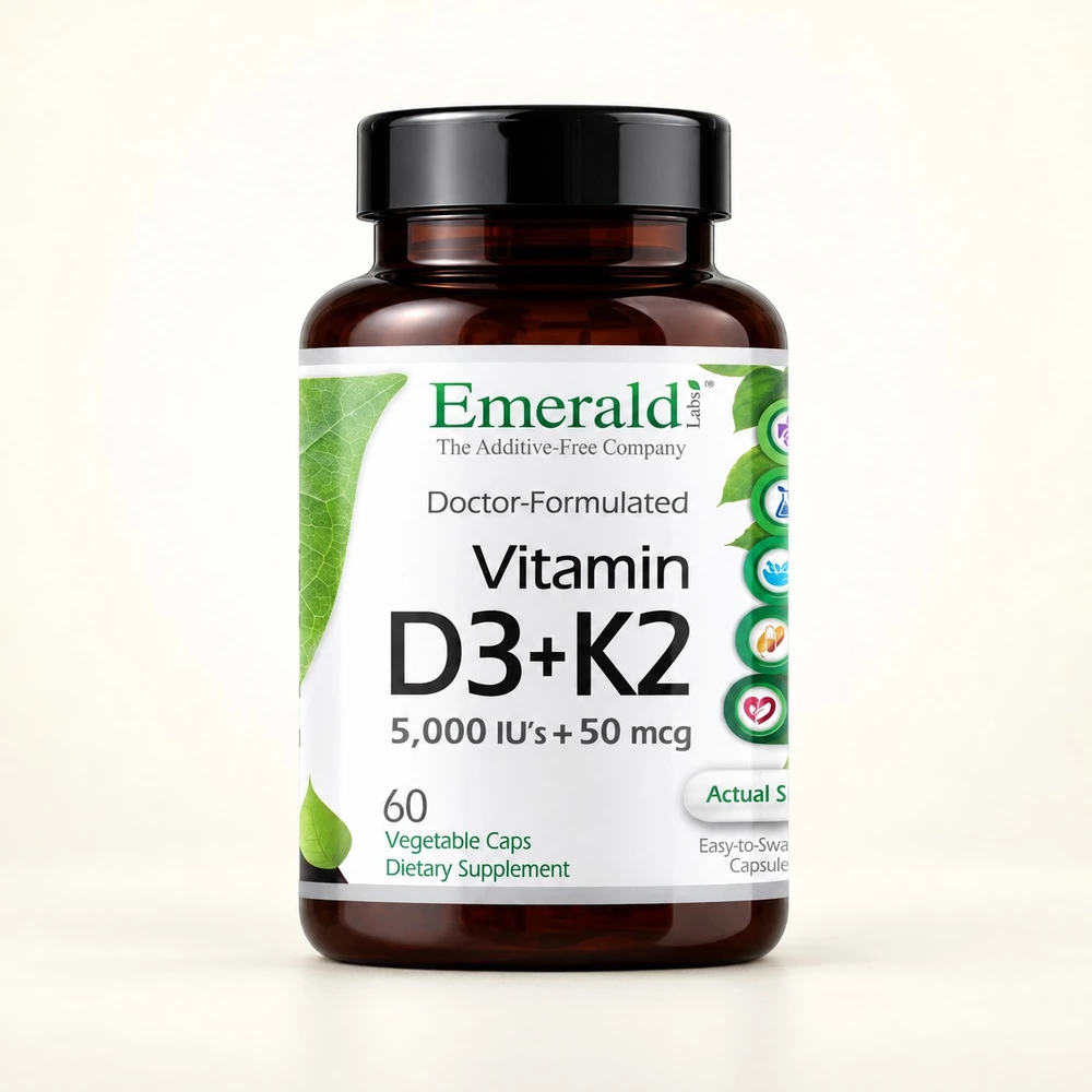 Emerald Labs - D3 + K2 - 60 Veg Capsules